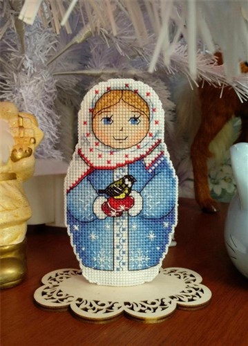 Matryoshka Winter SR-265 Plastic Canvas Counted Cross Stitch Kit
