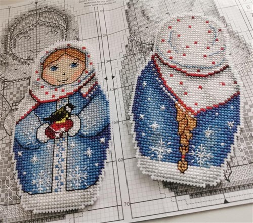 Matryoshka Winter SR-265 Plastic Canvas Counted Cross Stitch Kit