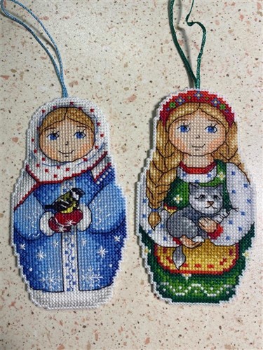 Matryoshka Winter SR-265 Plastic Canvas Counted Cross Stitch Kit