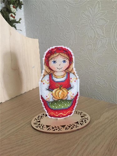 Matryoshka Autumn SR-268 Plastic Canvas Counted Cross Stitch Kit