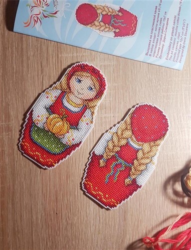 Matryoshka Autumn SR-268 Plastic Canvas Counted Cross Stitch Kit