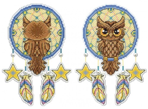 Dream Catcher - Owl SR-273 Plastic Canvas Counted Cross Stitch Kit
