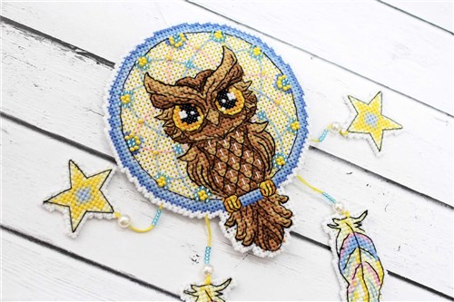 Dream Catcher - Owl SR-273 Plastic Canvas Counted Cross Stitch Kit