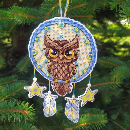 Dream Catcher - Owl SR-273 Plastic Canvas Counted Cross Stitch Kit