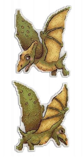 Dinosaurs - Pterodactyl SR-300 Plastic Canvas Counted Cross Stitch Kit