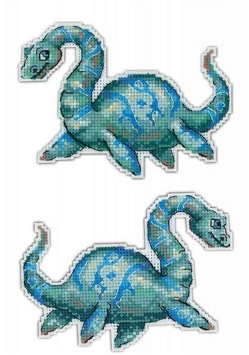 Dinosaur - Plesiosaurus SR-301 Plastic Canvas Counted Cross Stitch Kit