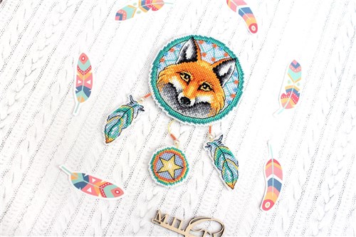 Dream Catcher - Fox SR-302 Plastic Canvas Counted Cross Stitch Kit