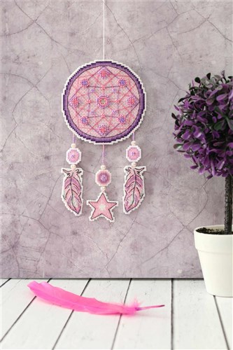 Dream Catcher - Wolf SR-303 Plastic Canvas Counted Cross Stitch Kit