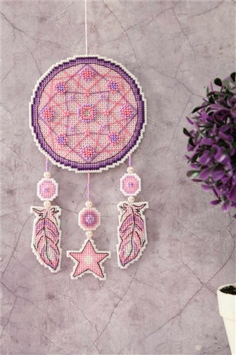 Dream Catcher - Wolf SR-303 Plastic Canvas Counted Cross Stitch Kit