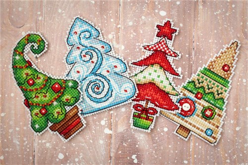 New Year Beauties. Magnets SR-316 Plastic Canvas Counted Cross Stitch Kit