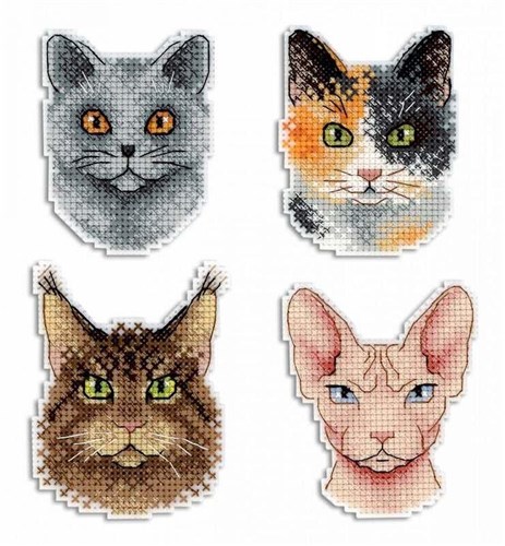 Who Said Meow? Magnets SR-340 Plastic Canvas Counted Cross Stitch Kit