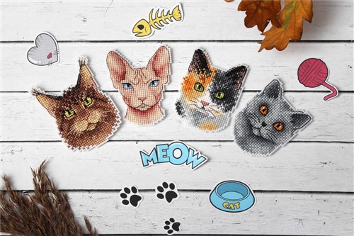 Who Said Meow? Magnets SR-340 Plastic Canvas Counted Cross Stitch Kit