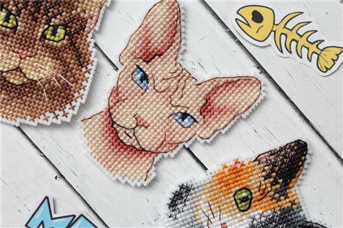 Who Said Meow? Magnets SR-340 Plastic Canvas Counted Cross Stitch Kit