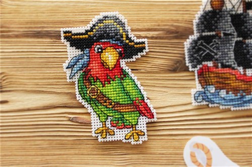 Pirate Ship. Magnets SR-451  Plastic Canvas Counted Cross Stitch Kit