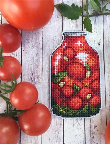 Jam Bottles SR-454 Plastic Canvas Counted Cross Stitch Kit