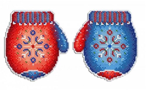 Frosty Mitten SR-457 Plastic Canvas Counted Cross Stitch Kit