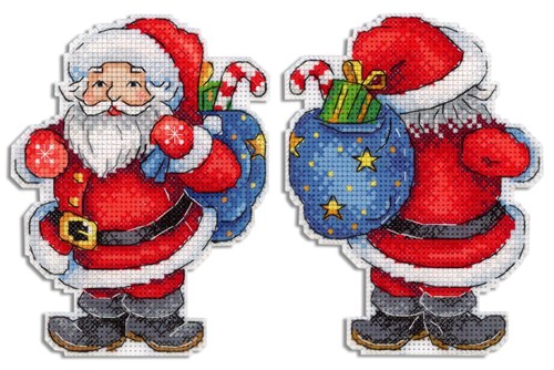 Happy Santa SR-584 Plastic Canvas Counted Cross Stitch Kit