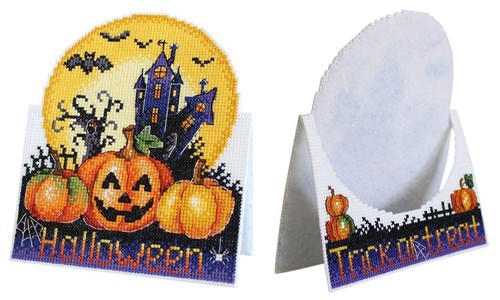 Postcard Halloween SR-586  Plastic Canvas Counted Cross Stitch Kit