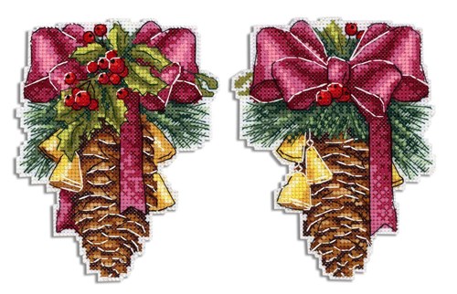 Christmas Cone P-691 Plastic Canvas Counted Cross Stitch Kit