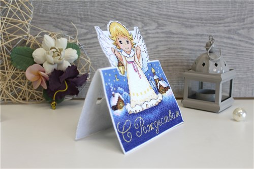Postcard. Christmas P-711  Plastic Canvas Counted Cross Stitch Kit