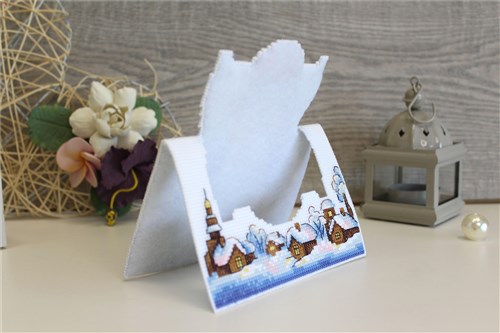 Postcard. Christmas P-711  Plastic Canvas Counted Cross Stitch Kit
