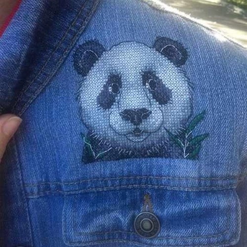 Panda Cross Stitch on Clothes kit B-241 / SV-241