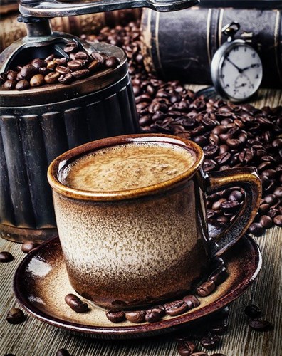 Coffee Break WD044 14.9 x 18.9 inches Wizardi Diamond Painting Kit