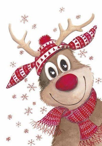 Christmas Deer WD109 7.9 x 11.8 inches Wizardi Diamond Painting Kit
