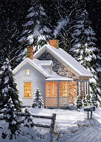 Winter Comfort WD112 10.6 x 14.9 inches Wizardi Diamond Painting Kit