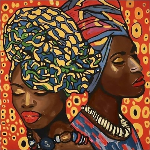 African Fashion WD142 14.9 x 14.9 inches Wizardi Diamond Painting Kit