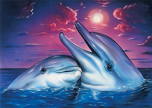 Dolphins WD223 14.9 x 10.6 inches Wizardi Diamond Painting Kit