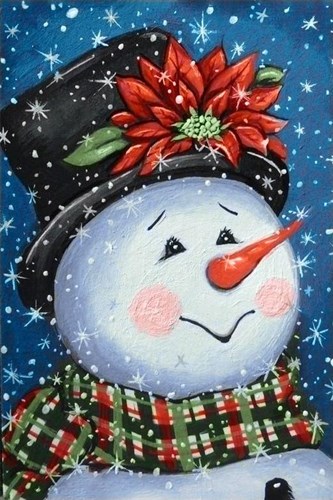 Fancy Snowman WD2437 7.9 x 11.8 inches Wizardi Diamond Painting Kit