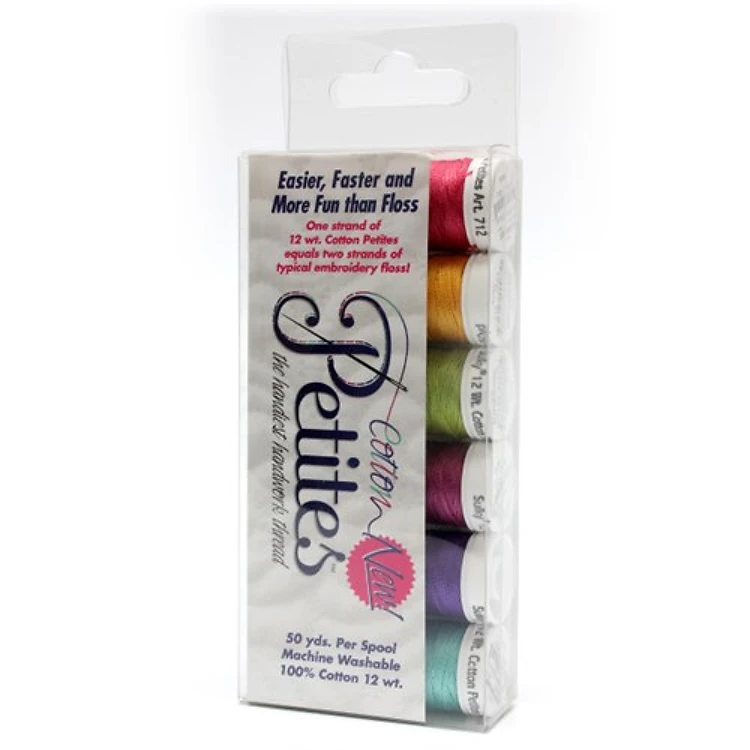 12 Wt. Cotton Petites Thread - Brights Sampler - 50 yd. Spools