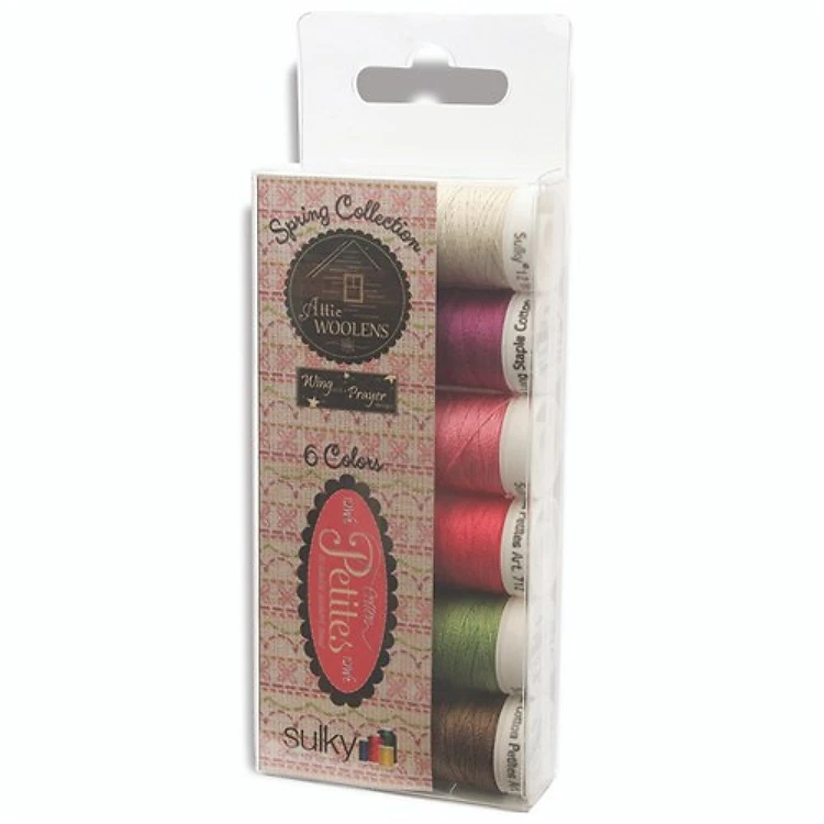 12 Wt. Cotton Petites Thread - Wing & A Prayer Spring Sampler by Attic Woolens Designs - 50 yd. Spools