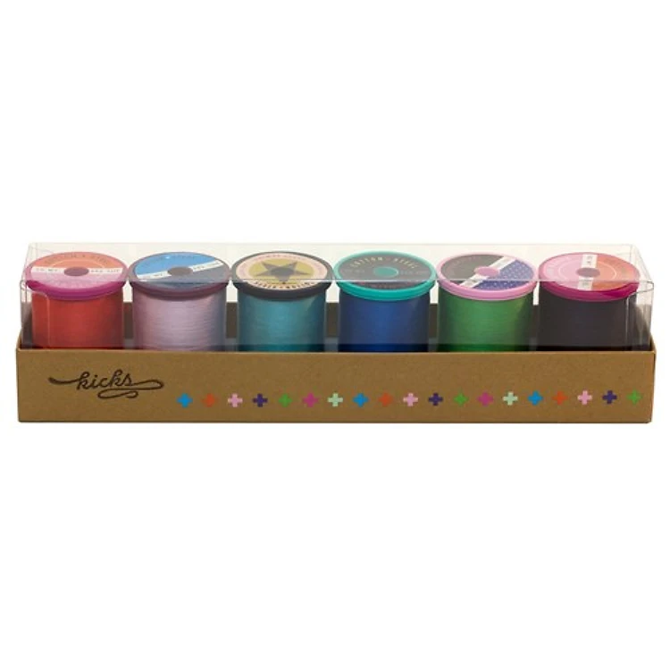 Cotton Plus Steel 50 Wt. Thread - 6 Pack - Kicks