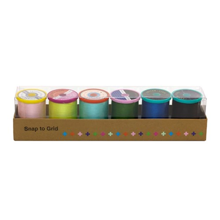 Cotton Plus Steel 50 Wt. Thread - 6 Pack - Snap to Grid