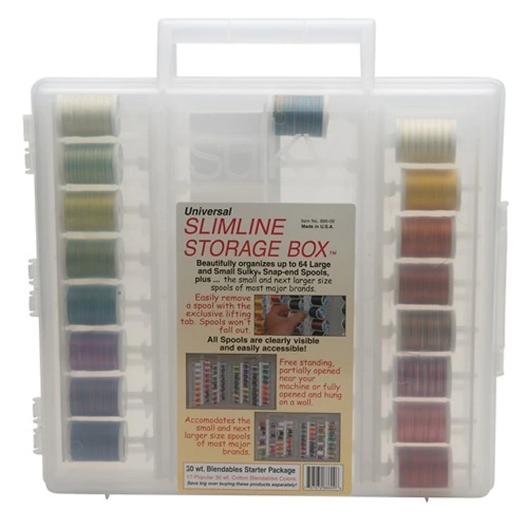 Universal Slimline Thread Storage Box - 30 Wt. Cotton Blendables Starter Pkg.