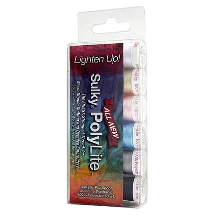 60 Wt. PolyLite Thread - 6 Most Popular Sampler - 440 yd. Spools
