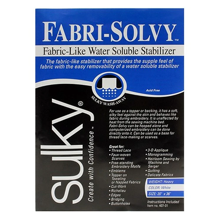 Sulky Fabri-Solvy Stabilizer - White - 20 x 1 yd. Pkg.