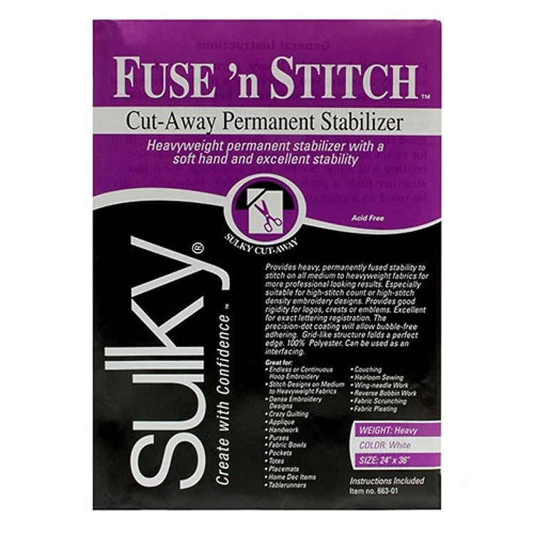 Sulky Fuse 'n Stitch™ Stabilizer - White - 24 x 1 yd. Pkg.
