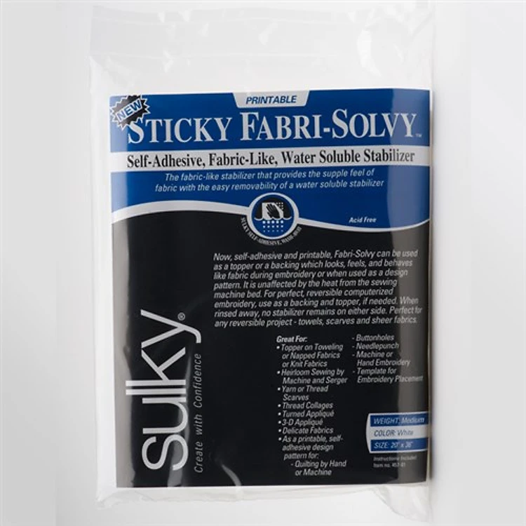 Sulky Sticky Fabri-Solvy Stabilizer - White - 20 x 1 yd. Pkg.