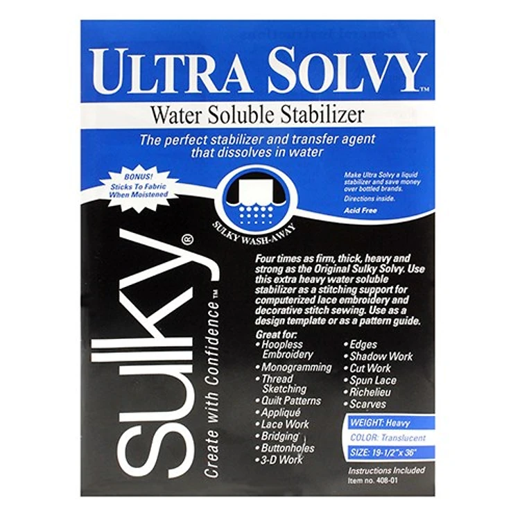 Sulky Ultra Solvy Stabilizer - Translucent - 19.75 x 1 yd. Pkg.