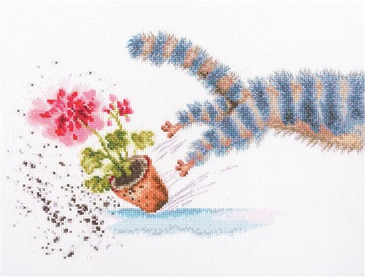 Geranium On The Window Sill Counted Cross Stitch Kit