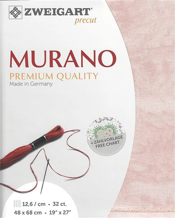 Precut Zweigart Murano 32 count Pink Marble