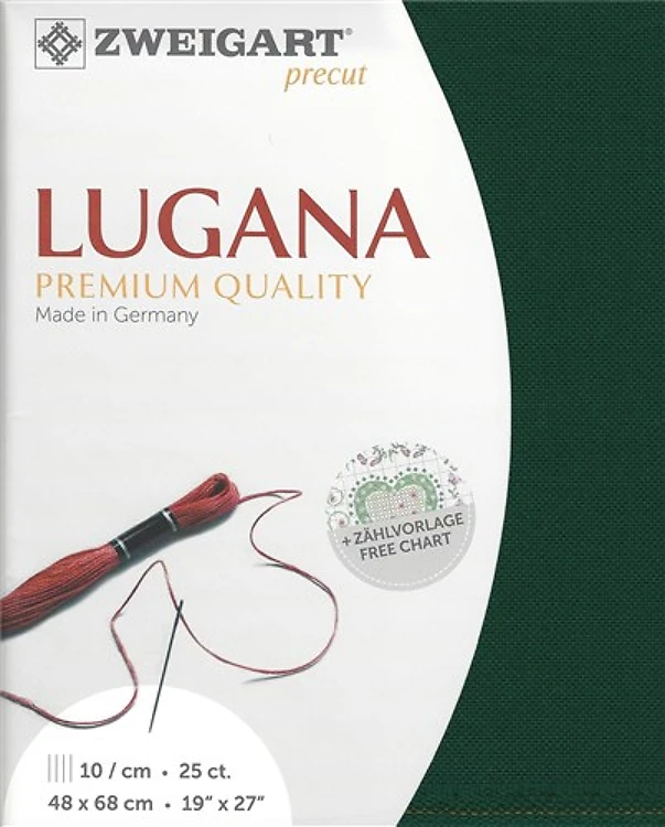 Lugana 25 Ct. Forest Green Fabric