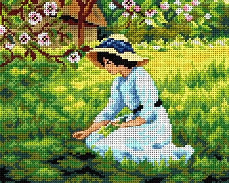 Les Fleurs du Printemps Canvas Without Yarn