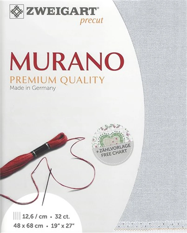 Precut Zweigart Murano 32 CT. Pearl Gray