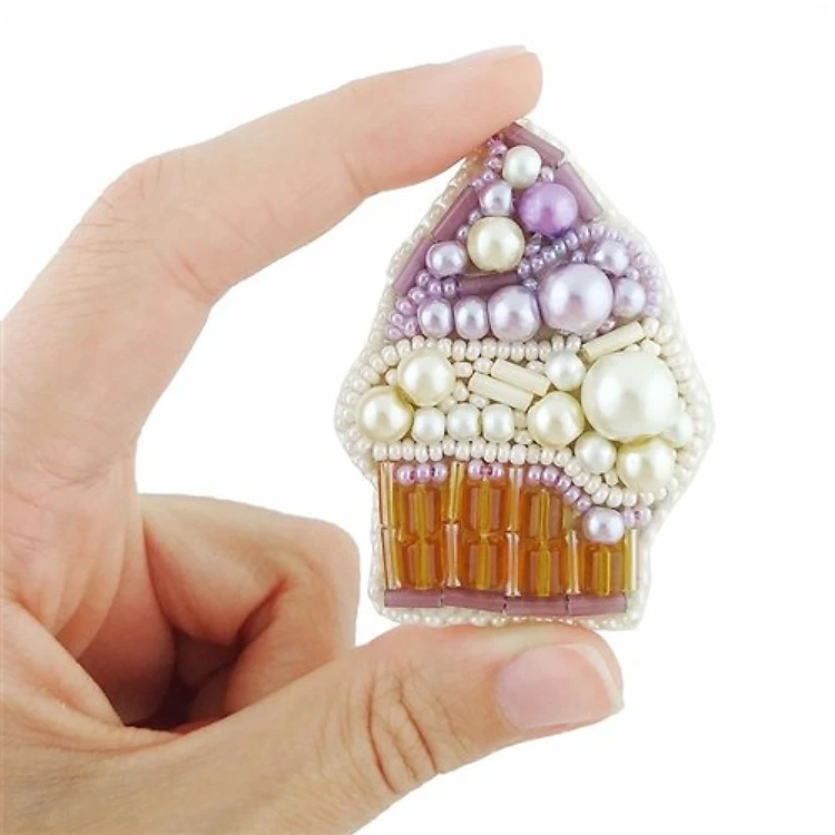 Cake Beadwork Crystal Art, Brooch Kit