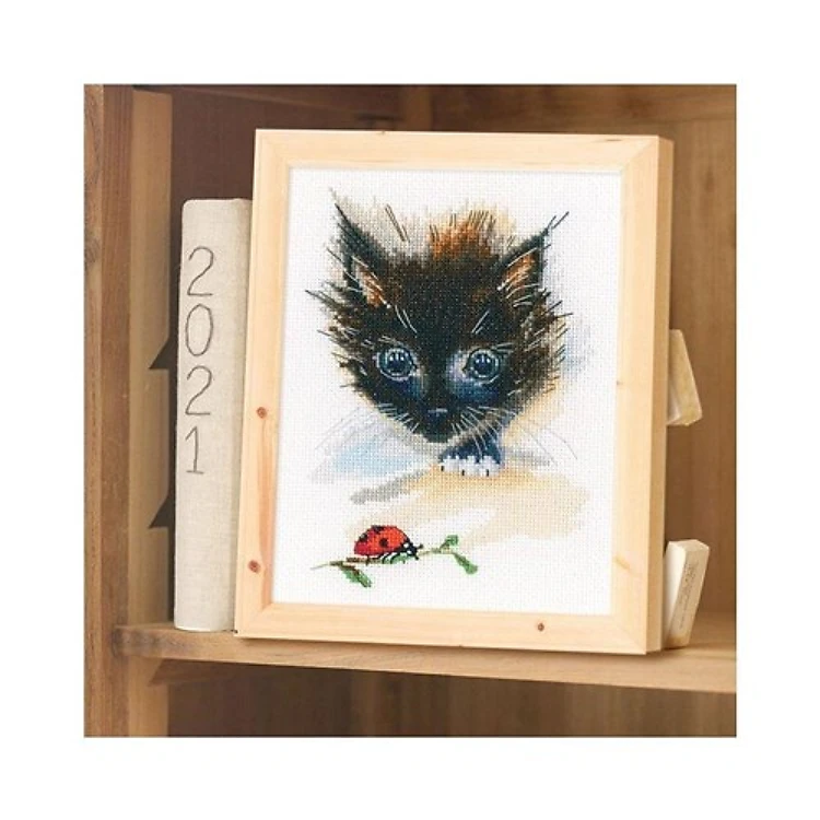 Ladybug & Cat Counted Cross Stitch Kit