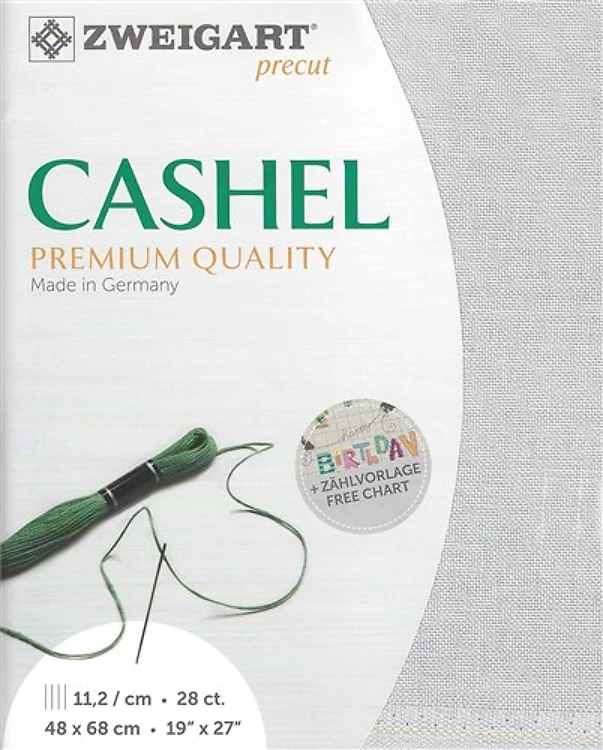 Precut Zweigart Cashel 28 Ct. Pearl Gray